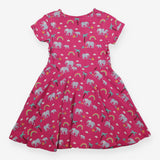 Skater dress Short Sleeve Pink with Elephants 
