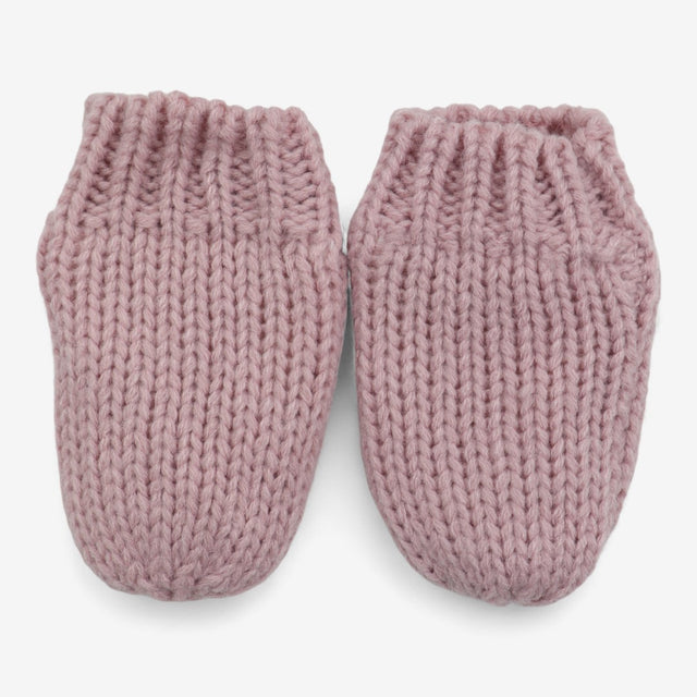 Pink Knit Bobble Hat & Mittens