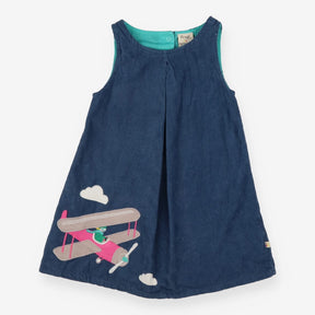 Dress Cord Pinafore Blue Plane