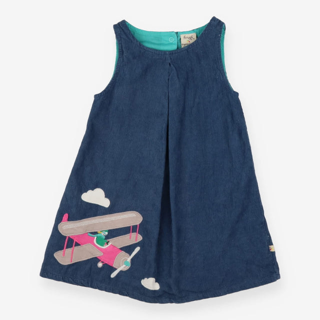 Dress Cord Pinafore Blue Plane