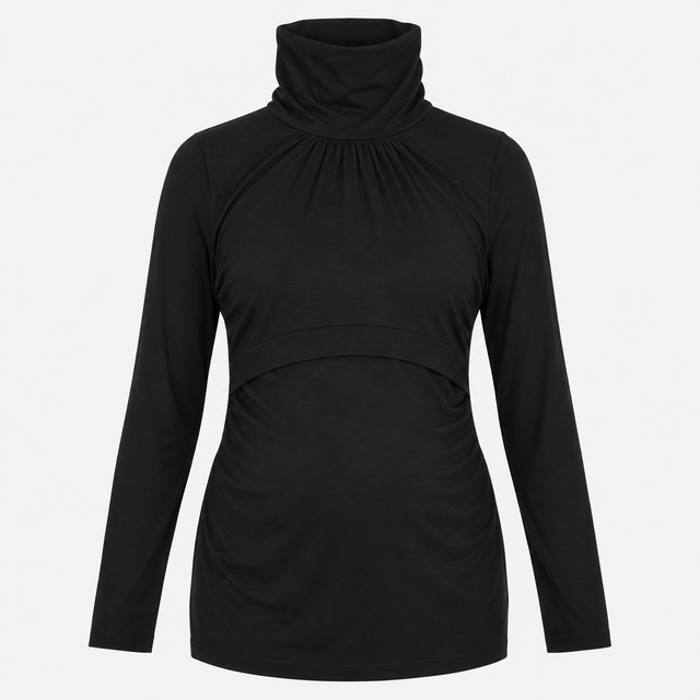 Bamboo Essentials Long Sleeve Roll Neck Maternity 