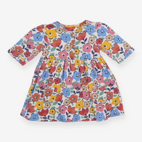 White Tunic with Colourful Flowers
