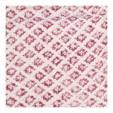 Blouse Ivory Burgundy Geometric Print Short Sleeve