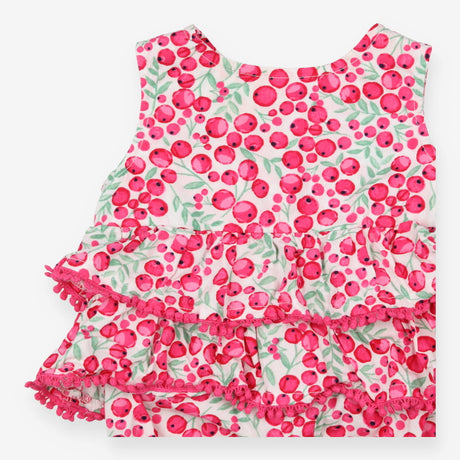 Frill Woven Romper Pink Berry