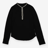JOSEPH Black Rhinestone V Neck Top size 6