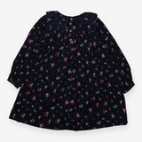 Navy Floral Cord Dress