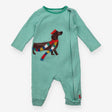 Green Striped Dachshund Sleepsuit