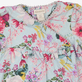 Sleepsuit blue floral poppers