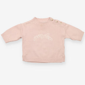 Knit Jumper Pink with Three Buttons