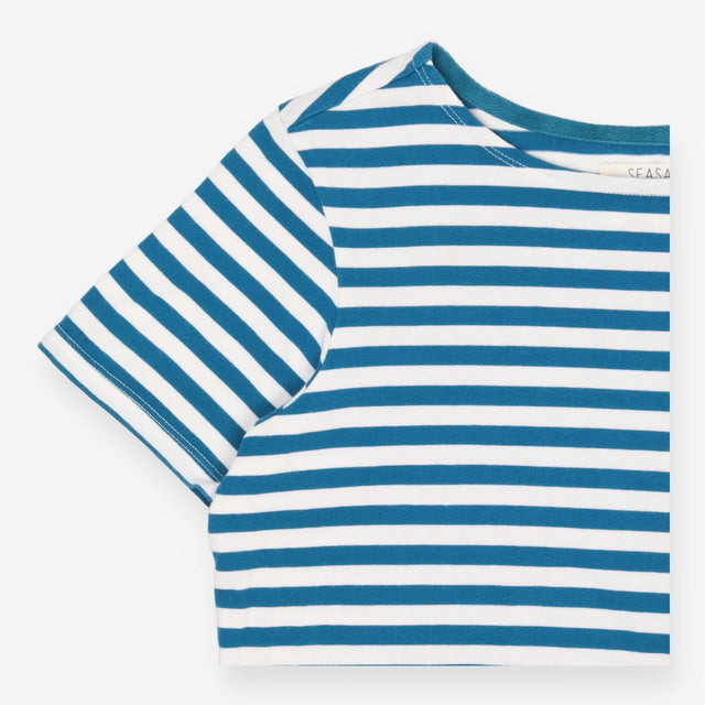 Teal Blue Stripe Sailor T-Shirt Breton Top