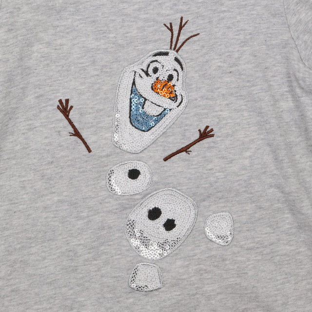 Tee LS grey sequin olaf