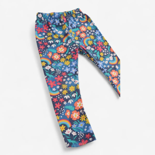 Leggings Navy Floral with Rainbows