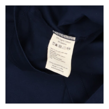 Navy V Neck Sleeveless Structured Cotton Dress
