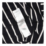 Maternity Dress Black Cream Stripe Long Sleeve Poc