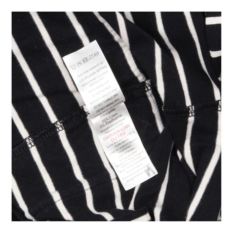 Maternity Dress Black Cream Stripe Long Sleeve Poc