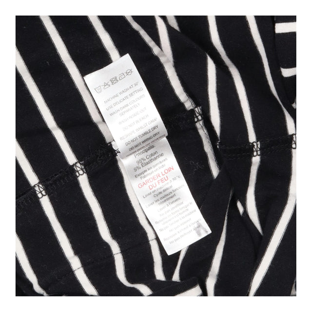 Maternity Dress Black Cream Stripe Long Sleeve Poc