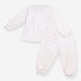 Pyjamas White Frill Neckline Polka Dot