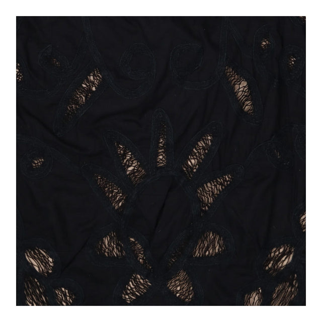 Black Cotton Mini Skirt Malta Style UK12 Summer Ca