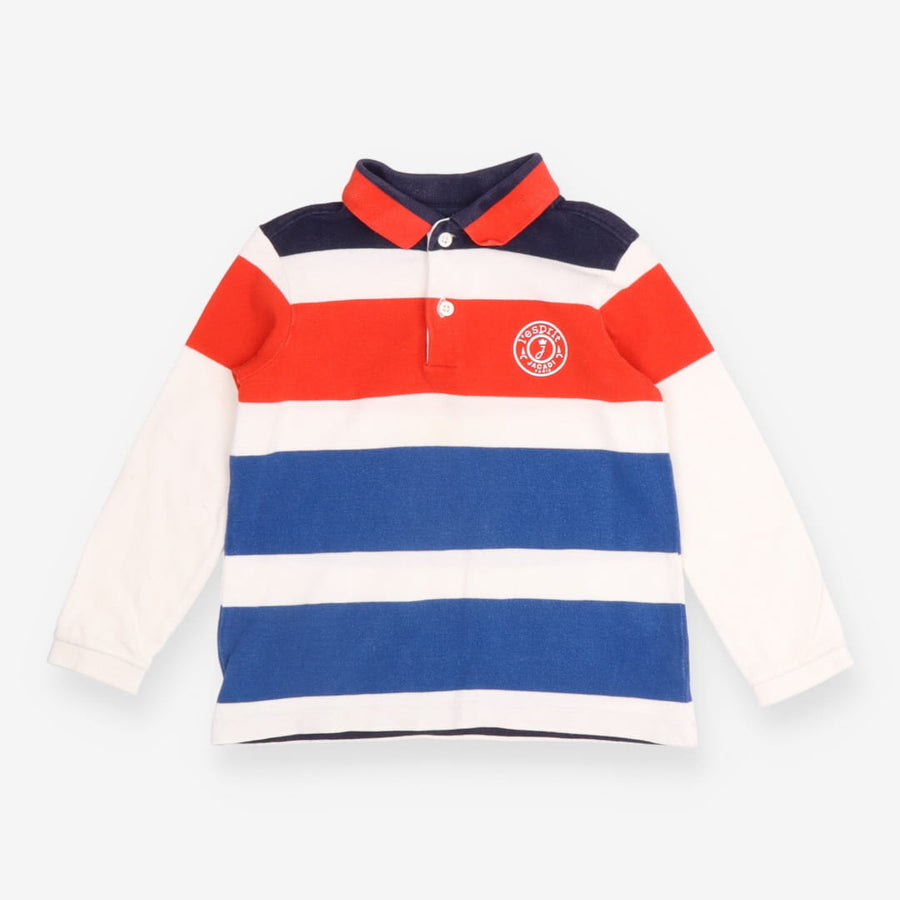Tee LS polo shirt stripes red white blue
