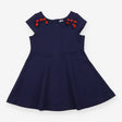 Navy Dress with Bows