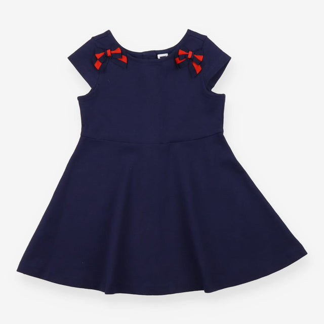 Navy Dress with Bows
