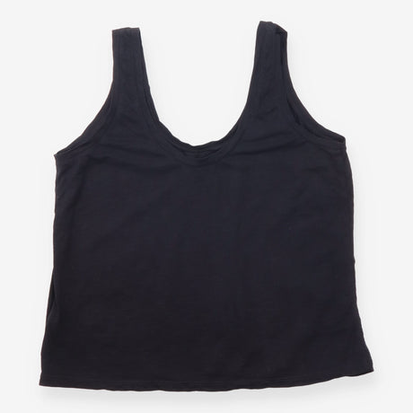Top Scoop Neck Sleeveless Cotton Vest Black