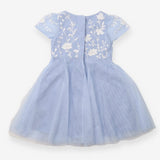 Blue Occasion Dress with Flower Embroidery 