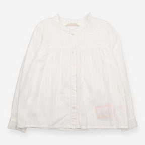 Blouse Long Sleeved Ruffle White