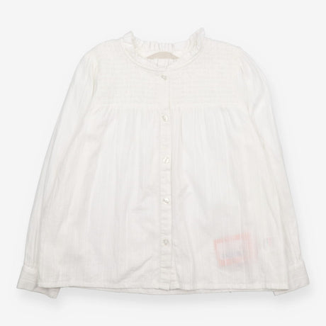 Blouse Long Sleeved Ruffle White