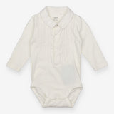 White pleated shirt style bodysuit