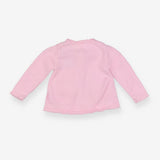Pink knit cardigan scalloped