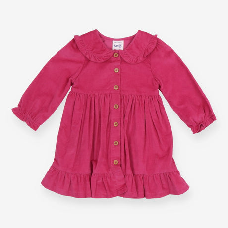 Pink Cord Long Sleeve Dress