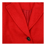 Red Wool Blend Single Breasted Coat