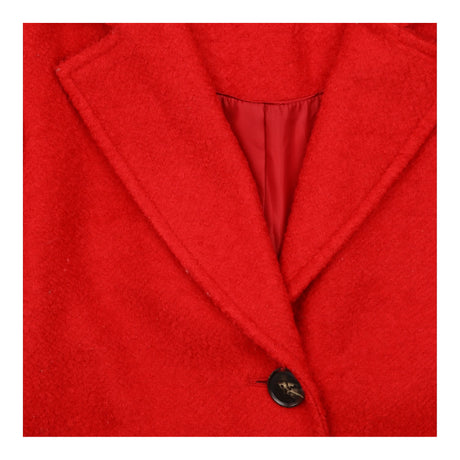 Red Wool Blend Single Breasted Coat