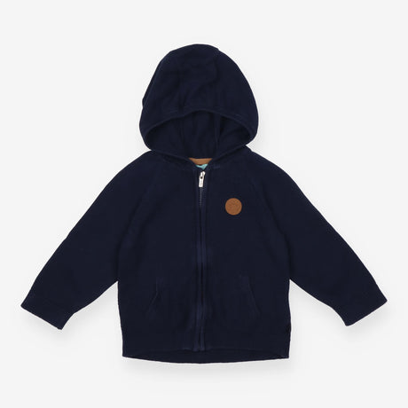 Navy Hoodie Faux Pockets