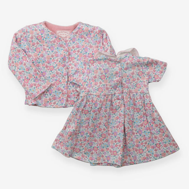 Dress Pink Floral with Reversible Jacket 