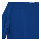 Top Blue Scoop Neck Long Sleeve Soft Lightweight C