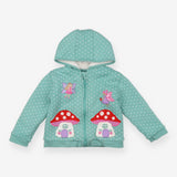 Hoodie Fleece Lined Teal Fairies and Toadstools
