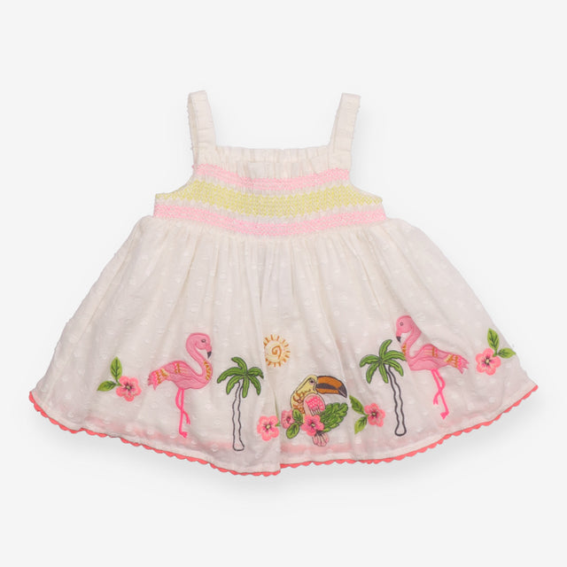 Summer dress white flamingo