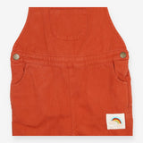 Burnt Orange Dungarees Yellow Lining