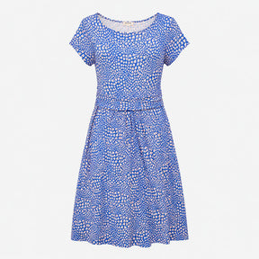 Dress Jersey Short Sleeve Printed Blue