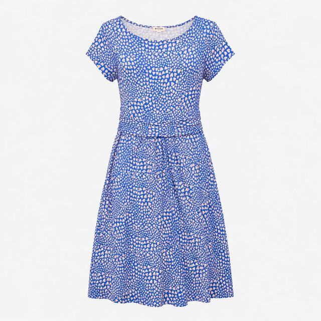 Dress Jersey Short Sleeve Printed Blue