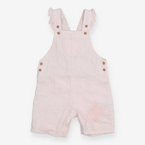 Woven Dungaree Light Pink and White Vertical Strip