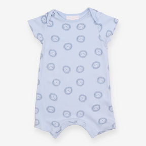 Blue Romper with Lion Faces