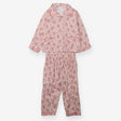 Collared Woven Pyjamas Pink with Roses