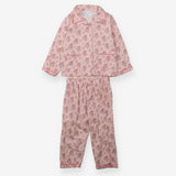 Collared Woven Pyjamas Pink with Roses