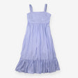 Sundress Blue White Stripe Sleeveless Tiered Midi