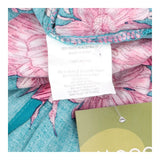 Midi Skirt Teal Pink Floral Tiered Side Split