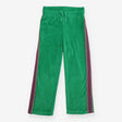 Joggers Velour Green with Side Stripes