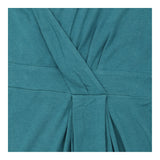 Dress Dark Teal Bamboo Blend Wrap V-Neck Long Slee